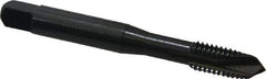 OSG - M8x1.25 Metric Coarse, 3 Flute, Oxide Finish, Vanadium High Speed Steel Spiral Point Tap - Plug Chamfer, Right Hand Thread, 2-23/32" OAL, 1-1/8" Thread Length, 0.318" Shank Diam, 6H Class of Fit - Exact Industrial Supply