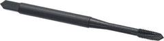 OSG - M3x0.50 Metric Coarse, 3 Flute, Oxide Finish, Powdered Metal Spiral Point Tap - Plug Chamfer, Right Hand Thread, 1-15/16" OAL, 5/8" Thread Length, 0.141" Shank Diam, 6H Class of Fit, Series 344 - Exact Industrial Supply