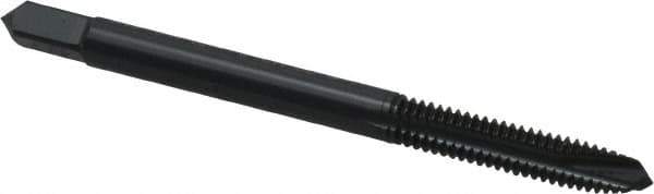 OSG - #8-32 UNC, 3 Flute, Oxide Finish, Powdered Metal Spiral Point Tap - Plug Chamfer, Right Hand Thread, 2-1/8" OAL, 3/4" Thread Length, 0.168" Shank Diam, Series 312NI - Exact Industrial Supply