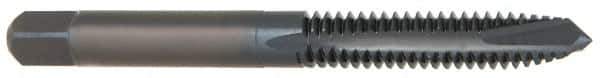 OSG - M12x1.75 Metric Coarse, 3 Flute, TiCN Finish, Powdered Metal Spiral Point Tap - Plug Chamfer, Right Hand Thread, 3-3/8" OAL, 1-21/32" Thread Length, 0.367" Shank Diam, 6H Class of Fit, Series 344NI - Exact Industrial Supply