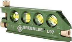 Greenlee - 1 Beam 240' Max Range Mini Magnet Laser Level - Red Beam, 1/4" at 100' Accuracy, 5-1/16" Long x 3/4" Wide x 1-13/16" High, Battery Included - Industrial Tool & Supply
