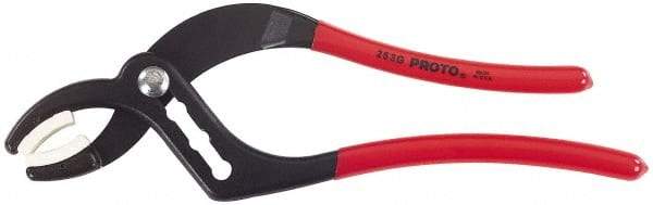 Proto - 9-1/2" OAL, 2-1/2" Max Capacity, 4 Position Tongue & Groove Pliers - Smooth Curved Jaws, Curved Head, Plastic Dipped Handles - Industrial Tool & Supply