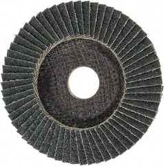 PFERD - 40 Grit, 4-1/2" Disc Diam, 7/8" Center Hole, Type 29 Zirconia Alumina Flap Disc - 13,300 Max RPM, Fiberglass Backing, Arbor Attaching System, Coated - Industrial Tool & Supply