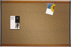 Quartet - 36" Wide x 24" High Open Cork Bulletin Board - Brown - Industrial Tool & Supply