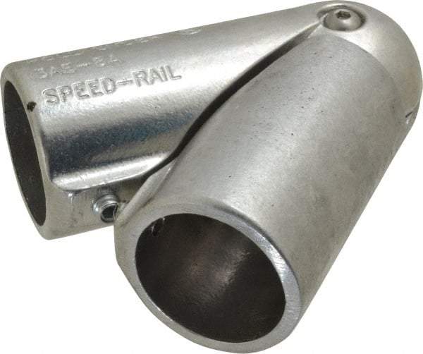 Hollaender - 1-1/2" Pipe, Adjustable Elbow Assembly, Aluminum Alloy Elbow Pipe Rail Fitting - Bright Finish - Industrial Tool & Supply