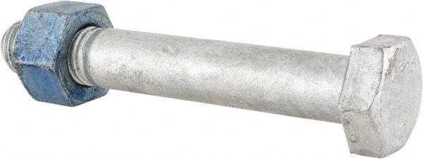 Value Collection - 1-1/8 - 7 Thread, 7-1/2" Length Under Head, Steel Hex Head Bolt - Hot Dipped Galvanized Coated, UNC Thread, ASTM A325 - Industrial Tool & Supply