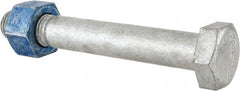 Value Collection - 1-1/8 - 7 Thread, 8" Length Under Head, Steel Hex Head Bolt - Hot Dipped Galvanized Coated, UNC Thread, ASTM A325 - Industrial Tool & Supply