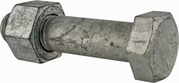 Value Collection - 1-1/4 - 7 Thread, 5-1/2" Length Under Head, Steel Hex Head Bolt - Hot Dipped Galvanized Coated, UNC Thread, ASTM A325 - Industrial Tool & Supply