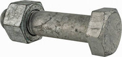 Value Collection - 1-1/4 - 7 Thread, 5-1/2" Length Under Head, Steel Hex Head Bolt - Hot Dipped Galvanized Coated, UNC Thread, ASTM A325 - Industrial Tool & Supply