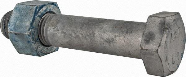 Value Collection - 1-1/4 - 7 Thread, 6-1/2" Length Under Head, Steel Hex Head Bolt - Hot Dipped Galvanized Coated, UNC Thread, ASTM A325 - Industrial Tool & Supply