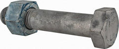 Value Collection - 1-1/4 - 7 Thread, 6-1/2" Length Under Head, Steel Hex Head Bolt - Hot Dipped Galvanized Coated, UNC Thread, ASTM A325 - Industrial Tool & Supply