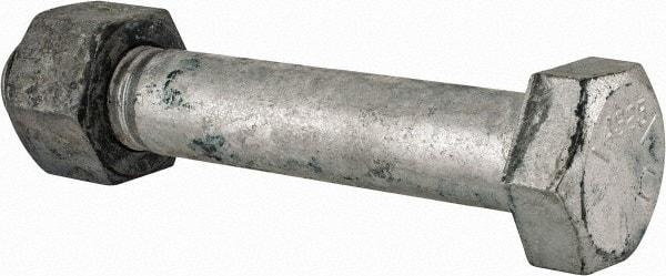 Value Collection - 1-1/4 - 7 Thread, 7-1/2" Length Under Head, Steel Hex Head Bolt - Hot Dipped Galvanized Coated, UNC Thread, ASTM A325 - Industrial Tool & Supply