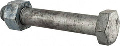 Value Collection - 1-1/4 - 7 Thread, 8" Length Under Head, Steel Hex Head Bolt - Hot Dipped Galvanized Coated, UNC Thread, ASTM A325 - Industrial Tool & Supply