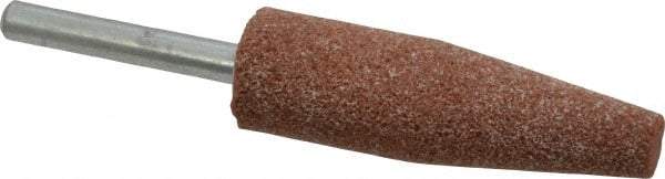 Norton - 3/4" Head Diam x 2-1/2" Thickness, A1, Cone End, Aluminum Oxide Mounted Point - Brown, Medium Grade, 60 Grit, 20,960 RPM - Industrial Tool & Supply