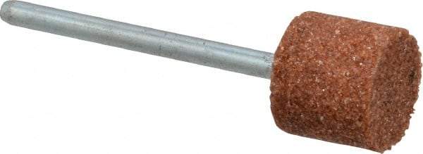 Norton - 1/2" Head Diam x 1/2" Thickness, W185, Cylinder End, Mounted Point - Medium Grade, 80 Grit, 42,750 RPM - Industrial Tool & Supply