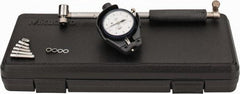 Mitutoyo - 6 Anvil, 1.4 to 2-1/2" Dial Bore Gage - 0.0001" Graduation, 5.9" Gage Depth, Accurate to 0.00008", Carbide Contact Point - Industrial Tool & Supply