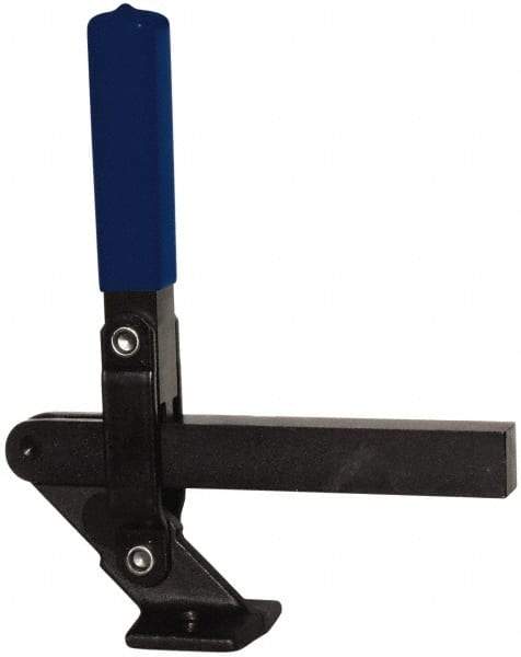 Gibraltar - 1,000 Lb Holding Capacity, Vertical Handle, Manual Hold Down Toggle Clamp - 177° Handle Movement, 180° Bar Opening, Solid Bar, Flanged Base, Electro-Plated Zinc, Carbon Steel - Industrial Tool & Supply