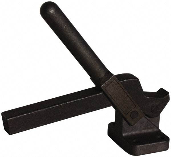 Gibraltar - 475 Lb Holding Capacity, Vertical Handle, Manual Hold Down Toggle Clamp - 80° Handle Movement, 80° Bar Opening, Solid Bar, Flanged Base, Electro-Plated Zinc, Carbon Steel - Industrial Tool & Supply