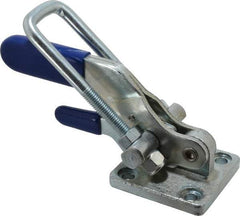 Gibraltar - 4,000 Lb Capacity, Horizontal, U Hook, Flanged Base, Carbon Steel Pull Action Latch Clamp - 3-1/2" Drawing Movement, 10.19" OAL, Threaded U Hook, Straight Handle - Industrial Tool & Supply