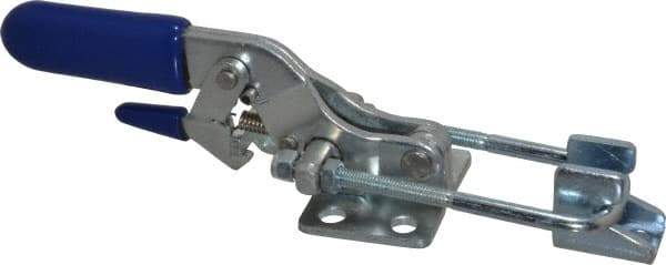 Gibraltar - 720 Lb Capacity, Horizontal, U Hook, Flanged Base, Carbon Steel Pull Action Latch Clamp - 1-3/4" Drawing Movement, 6.07" OAL, Threaded U Hook, Straight Handle - Industrial Tool & Supply