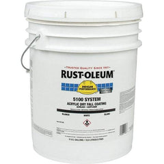 Rust-Oleum - 5 Gal White Flat Finish Industrial Enamel Paint - 210 to 260 Sq Ft per Gal, Interior/Exterior - Industrial Tool & Supply