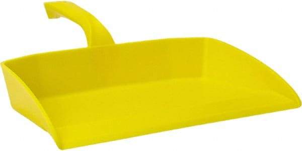 Vikan - 12-1/2" Wide Handheld Dustpan - Plastic Body, 4-1/2" Handle, Yellow - Industrial Tool & Supply
