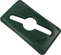 Rubbermaid - Rectangle Lid for Use with Rectangular Recycle Containers - Green, For Slim Jim Trash Cans - Industrial Tool & Supply