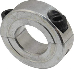 Climax Metal Products - 13/16" Bore, Aluminum, Two Piece Two Piece Split Shaft Collar - 1-5/8" Outside Diam, 1/2" Wide - Industrial Tool & Supply