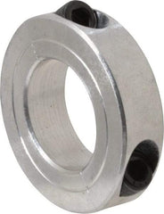 Climax Metal Products - 1-1/16" Bore, Aluminum, Two Piece Two Piece Split Shaft Collar - 1-7/8" Outside Diam, 1/2" Wide - Industrial Tool & Supply