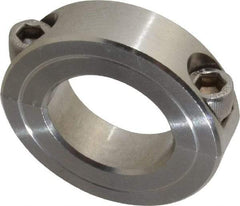 Climax Metal Products - 1-1/16" Bore, Stainless Steel, Two Piece Two Piece Split Shaft Collar - 1-7/8" Outside Diam, 1/2" Wide - Industrial Tool & Supply