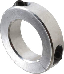 Climax Metal Products - 1-11/16" Bore, Aluminum, Two Piece Two Piece Split Shaft Collar - 2-3/4" Outside Diam, 11/16" Wide - Industrial Tool & Supply