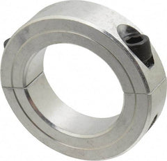 Climax Metal Products - 1-3/4" Bore, Aluminum, Two Piece Two Piece Split Shaft Collar - 2-3/4" Outside Diam, 11/16" Wide - Industrial Tool & Supply