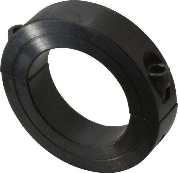 Climax Metal Products - 2-1/16" Bore, Steel, Two Piece Two Piece Split Shaft Collar - 3-1/4" Outside Diam, 3/4" Wide - Industrial Tool & Supply