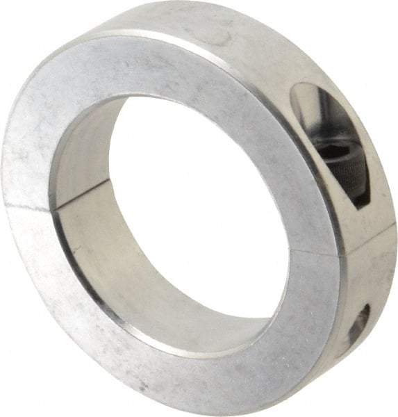 Climax Metal Products - 2-1/2" Bore, Aluminum, Two Piece Two Piece Split Shaft Collar - 3-3/4" Outside Diam, 7/8" Wide - Industrial Tool & Supply