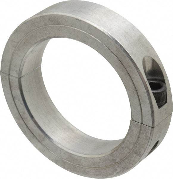 Climax Metal Products - 3" Bore, Aluminum, Two Piece Two Piece Split Shaft Collar - 4-1/4" Outside Diam, 7/8" Wide - Industrial Tool & Supply