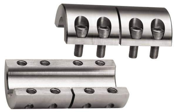 Climax Metal Products - 5/8" Inside x 1-5/16" Outside Diam, Two Piece Rigid Coupling without Keyway - 2" Long - Industrial Tool & Supply