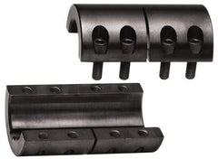 Climax Metal Products - 3/8" Inside x 7/8" Outside Diam, Two Piece Rigid Coupling with Keyway - 1-3/8" Long x 3/32" Keyway Width x 3/64" Keyway Depth - Industrial Tool & Supply