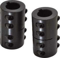 Climax Metal Products - 1" Inside x 1-3/4" Outside Diam, Two Piece Rigid Coupling with Keyway - 3" Long x 1/4" Keyway Width x 1/8" Keyway Depth - Industrial Tool & Supply