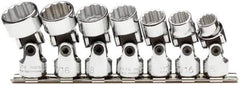 Proto - 7 Piece 3/8" Drive Standard Socket Set - 12 Points, 3/8 to 3/4", Inch Measurement Standard - Industrial Tool & Supply