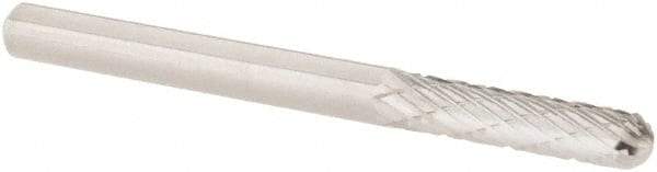 M.A. Ford - 1/8" Cut Diam, 1/8" Shank Diam, Cylinder with Radius Head Double Cut Burr - Carbide, Radius End, 9/16" LOC, 1-1/2" OAL - Industrial Tool & Supply