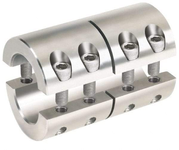 Climax Metal Products - 12mm Inside x 29mm Outside Diam, Metric Two-Piece Clamping Rigid Coupling - 45mm Long - Industrial Tool & Supply