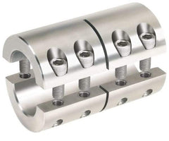 Climax Metal Products - 12mm Inside x 29mm Outside Diam, Metric Two-Piece Clamping Rigid Coupling - 45mm Long - Industrial Tool & Supply