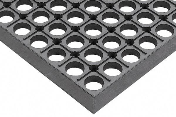 Wearwell - 10' Long x 3' Wide, Dry/Wet Environment, Anti-Fatigue Matting - Gray, CFR Rubber with Rubber Base, Beveled on 4 Sides - Industrial Tool & Supply