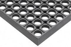 Wearwell - 10' Long x 3' Wide, Dry/Wet Environment, Anti-Fatigue Matting - Gray, CFR Rubber with Rubber Base, Beveled on 4 Sides - Industrial Tool & Supply