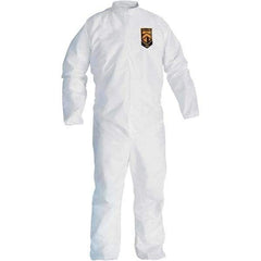 KleenGuard - Size M SMS General Purpose Coveralls - White, Zipper Closure, Open Cuffs, Open Ankles, Seamless - Industrial Tool & Supply