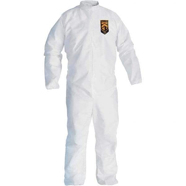 KleenGuard - Size L SMS General Purpose Coveralls - White, Zipper Closure, Open Cuffs, Open Ankles, Seamless - Industrial Tool & Supply