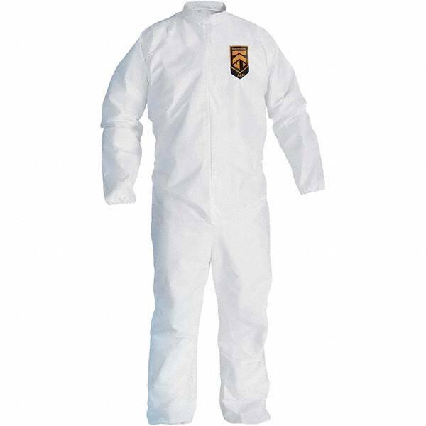 KleenGuard - Size 4XL SMS General Purpose Coveralls - White, Zipper Closure, Open Cuffs, Open Ankles, Seamless - Industrial Tool & Supply