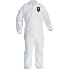 KleenGuard - Size XL SMS General Purpose Coveralls - White, Zipper Closure, Elastic Cuffs, Elastic Ankles, Seamless - Industrial Tool & Supply