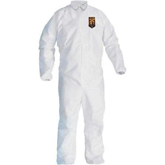 KleenGuard - Size 4XL SMS General Purpose Coveralls - White, Zipper Closure, Elastic Cuffs, Elastic Ankles, Seamless - Industrial Tool & Supply