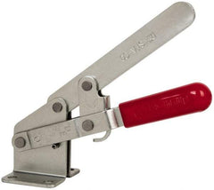 De-Sta-Co - 1,200 Lb Holding Capacity, Vertical Handle, Manual Hold Down Toggle Clamp - 72° Handle Movement, 140° Bar Opening, Solid Bar, Flanged Base, Carbon Steel - Industrial Tool & Supply